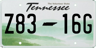 TN license plate Z8316G