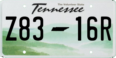 TN license plate Z8316R