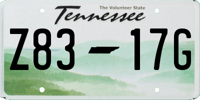TN license plate Z8317G