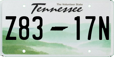 TN license plate Z8317N