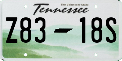 TN license plate Z8318S
