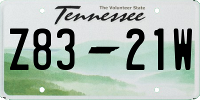 TN license plate Z8321W