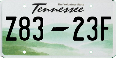 TN license plate Z8323F
