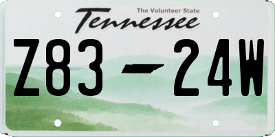 TN license plate Z8324W