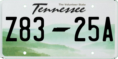 TN license plate Z8325A