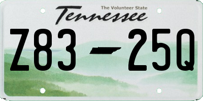 TN license plate Z8325Q