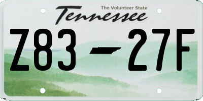 TN license plate Z8327F