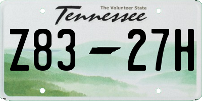 TN license plate Z8327H