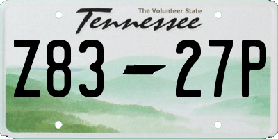 TN license plate Z8327P