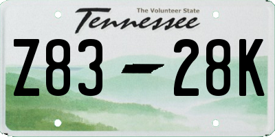 TN license plate Z8328K