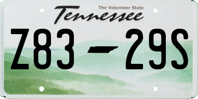 TN license plate Z8329S
