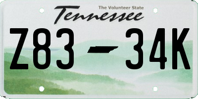 TN license plate Z8334K