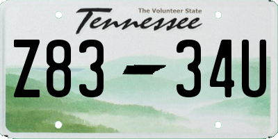 TN license plate Z8334U