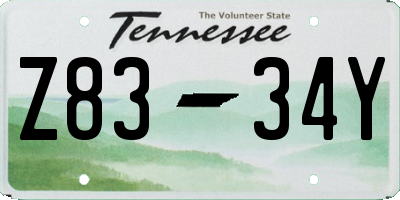 TN license plate Z8334Y