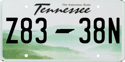 TN license plate Z8338N