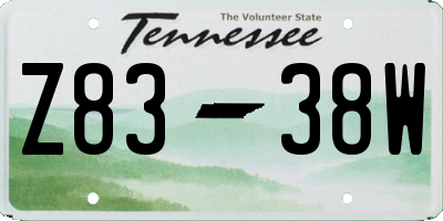 TN license plate Z8338W