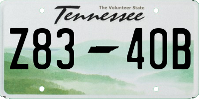 TN license plate Z8340B