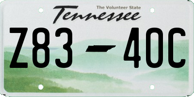TN license plate Z8340C