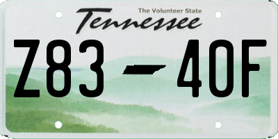 TN license plate Z8340F