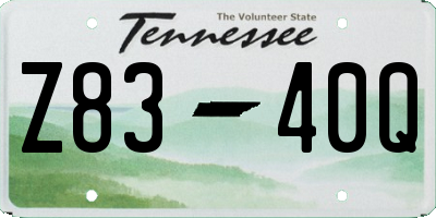 TN license plate Z8340Q