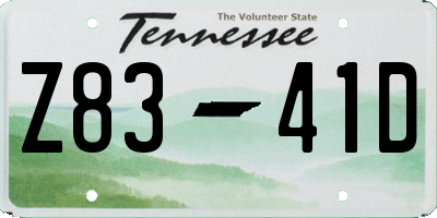 TN license plate Z8341D