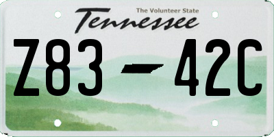 TN license plate Z8342C