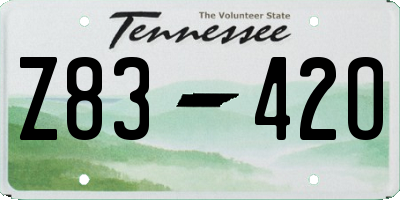 TN license plate Z8342O