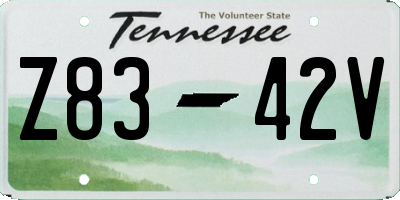 TN license plate Z8342V