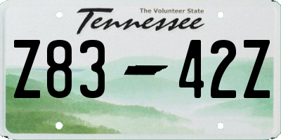TN license plate Z8342Z