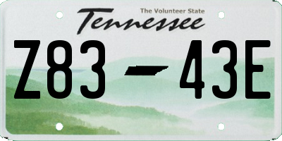 TN license plate Z8343E