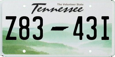 TN license plate Z8343I