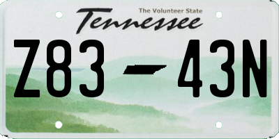 TN license plate Z8343N