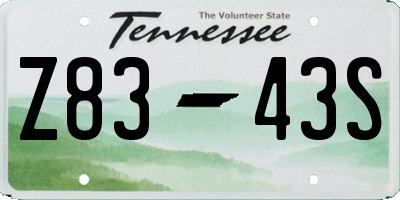 TN license plate Z8343S
