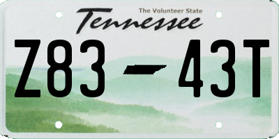 TN license plate Z8343T