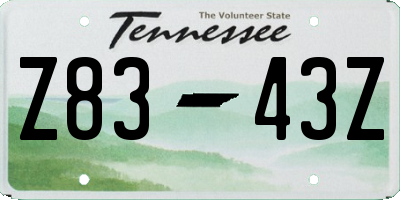 TN license plate Z8343Z