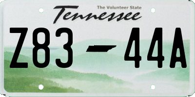 TN license plate Z8344A