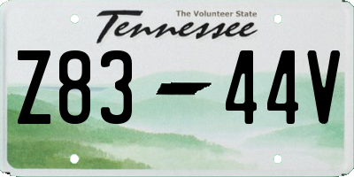 TN license plate Z8344V