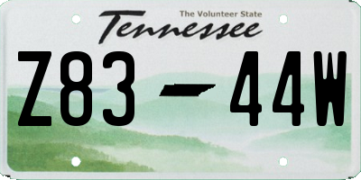TN license plate Z8344W