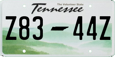 TN license plate Z8344Z