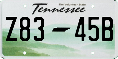 TN license plate Z8345B