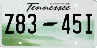TN license plate Z8345I