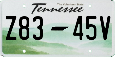 TN license plate Z8345V