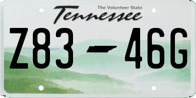 TN license plate Z8346G