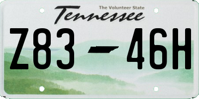 TN license plate Z8346H