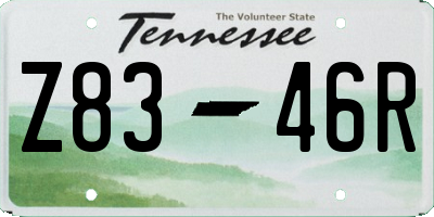 TN license plate Z8346R