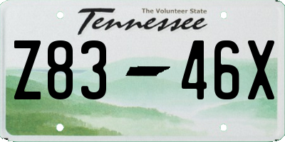 TN license plate Z8346X