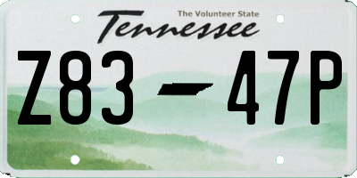TN license plate Z8347P
