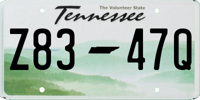 TN license plate Z8347Q