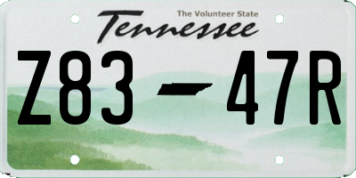 TN license plate Z8347R