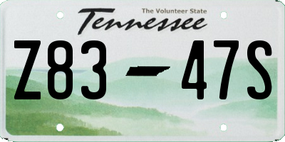TN license plate Z8347S